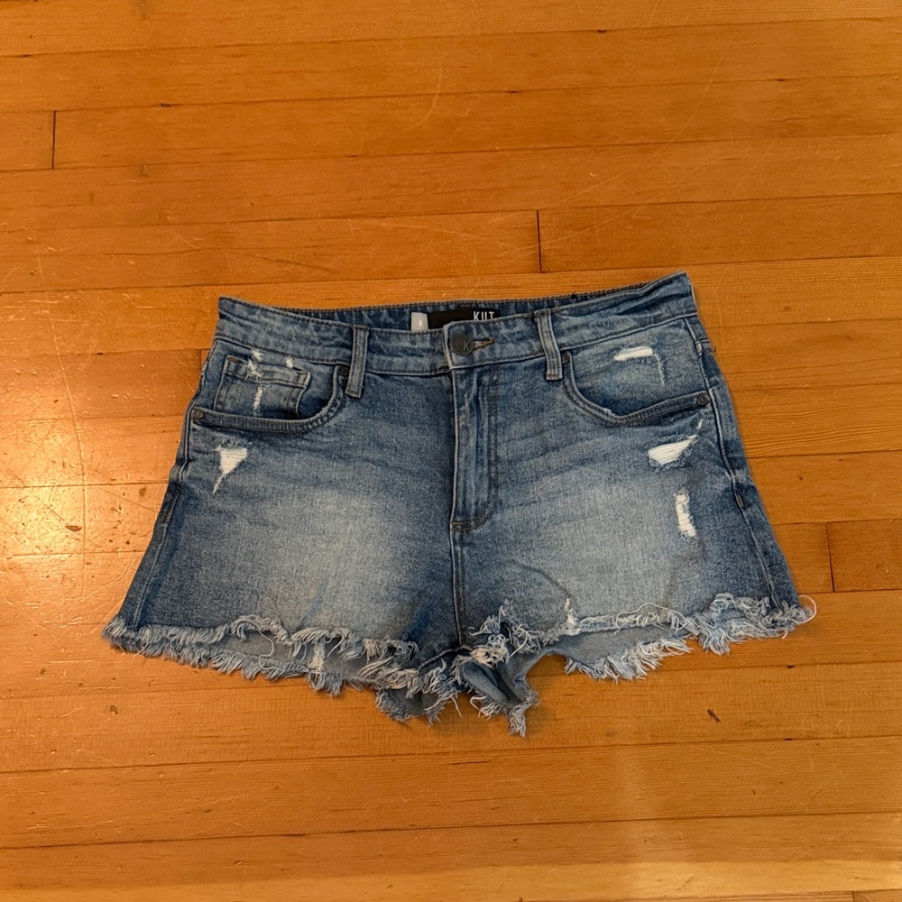 Kut from the Kloth Blue Distressed Jean Shorts